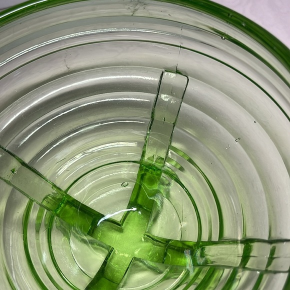 EAPG Footed Bowl Sierra “Swirl” Anchor Hocking, 1930, Green Depression Glass - Picture 10 of 12